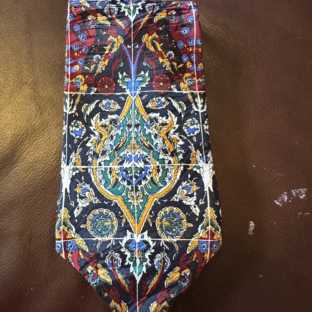 Blue and Red Paisley Silk Tie